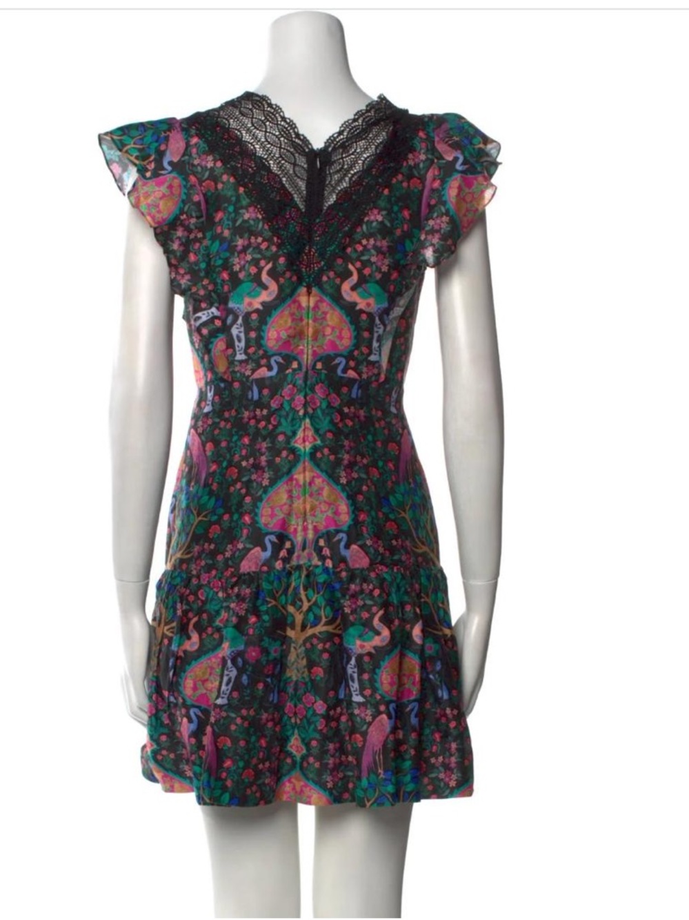 Sandro Paris Iveane Lace-Trim Floral Mini Dress - Picture 4 of 8